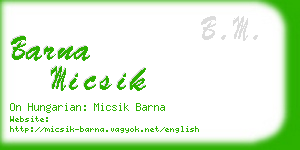 barna micsik business card